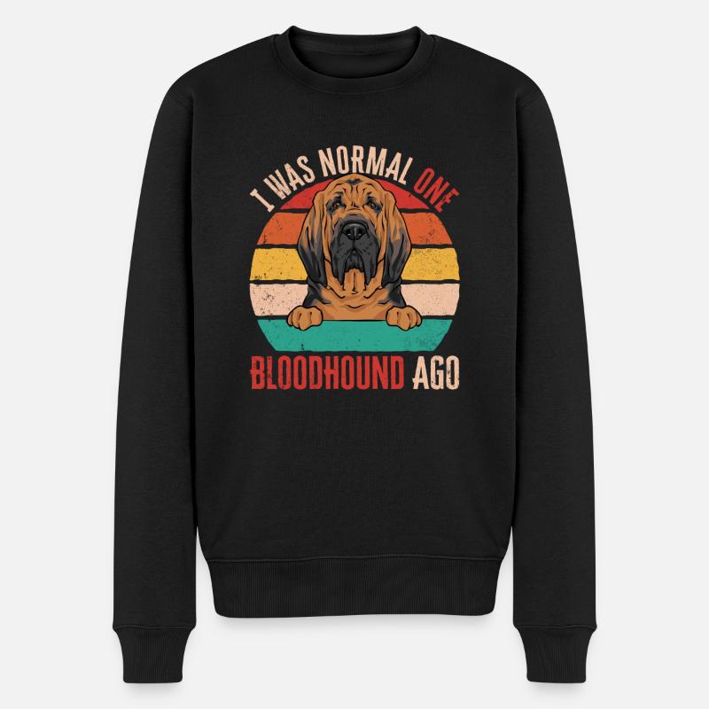Bloodhound Hund Bluthund - Männer Premium Bio Pullover - Schwarz