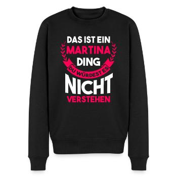 Martina - Männer Premium Bio Pullover - Schwarz - Vorne - Nico (187cm)