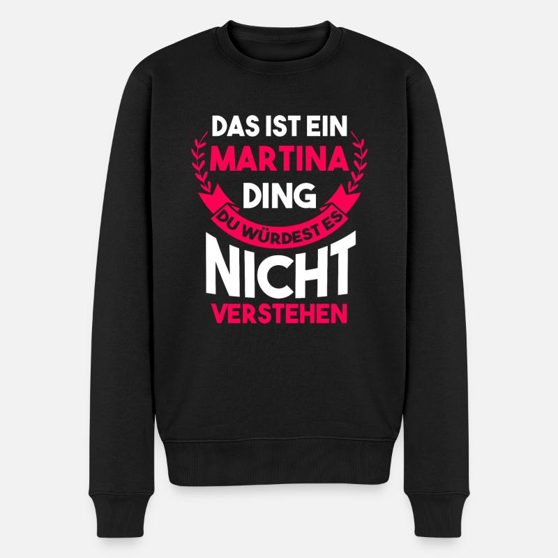 Martina - Männer Premium Bio Pullover - Schwarz