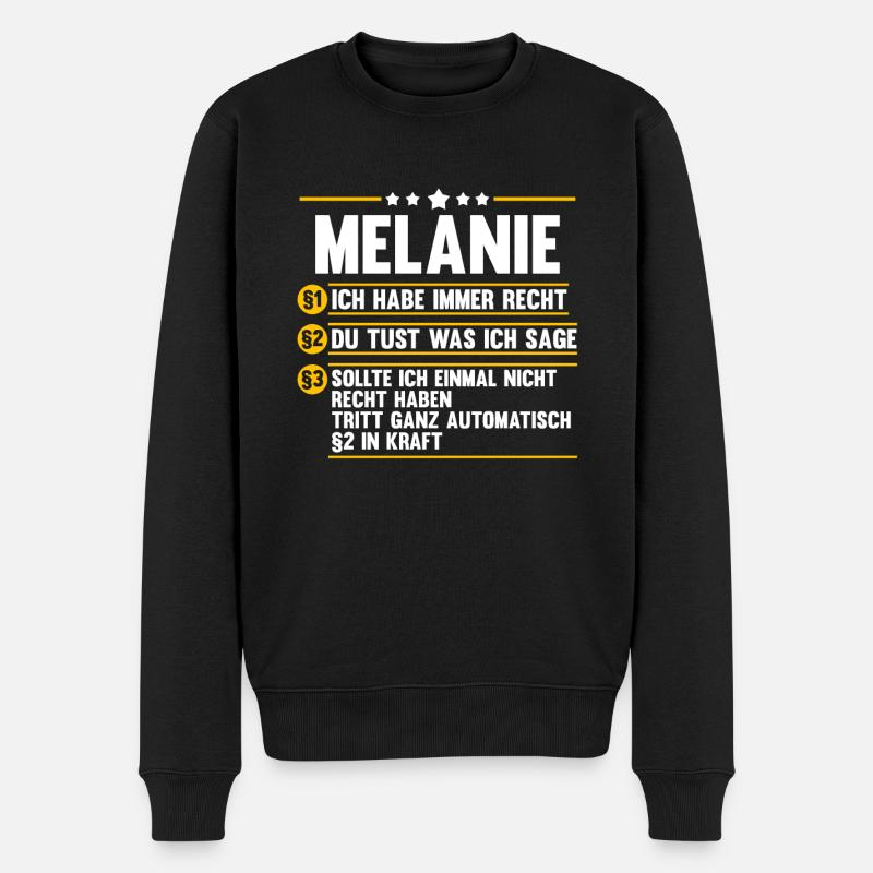 Melanie - Männer Premium Bio Pullover - Schwarz