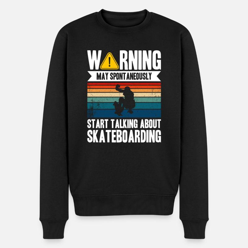 Start Talking About Skateboarding - Männer Premium Bio Pullover - Schwarz
