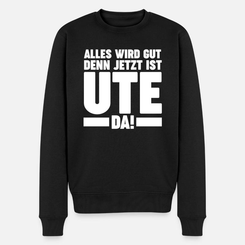 Ute - Männer Premium Bio Pullover - Schwarz