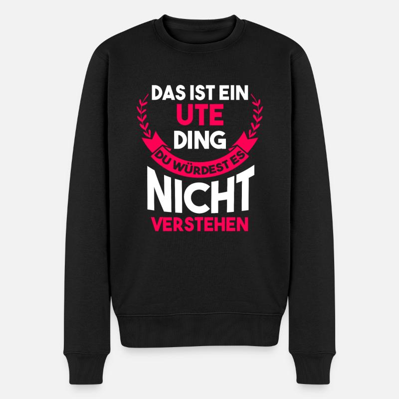 Ute - Männer Premium Bio Pullover - Schwarz