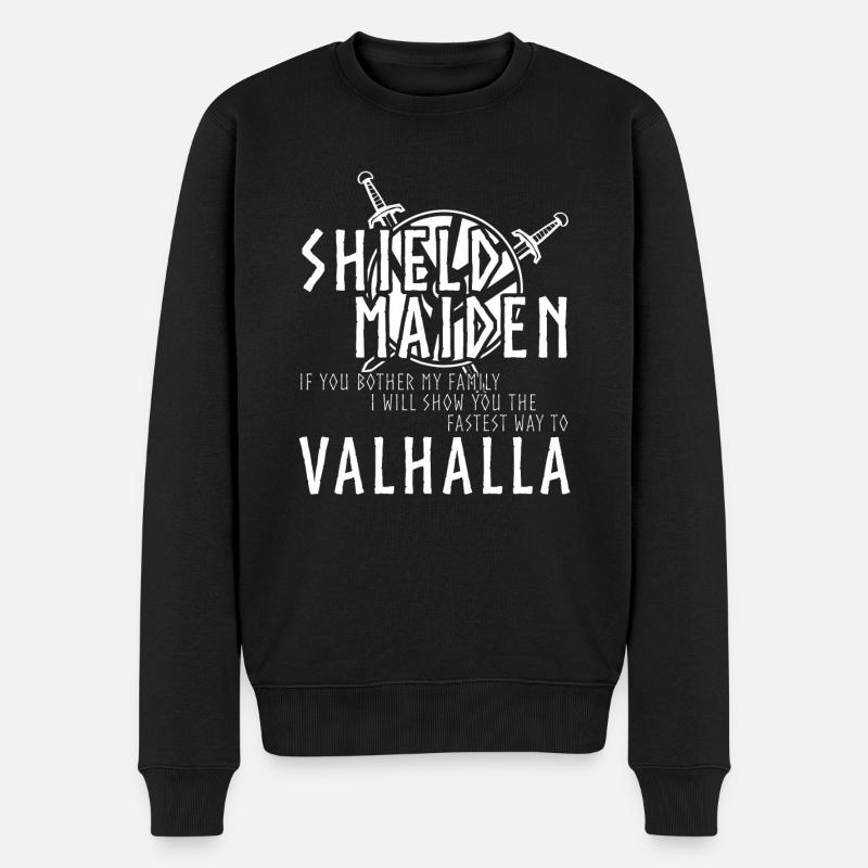 Wikinger Schildmaid - Männer Premium Bio Pullover - Schwarz