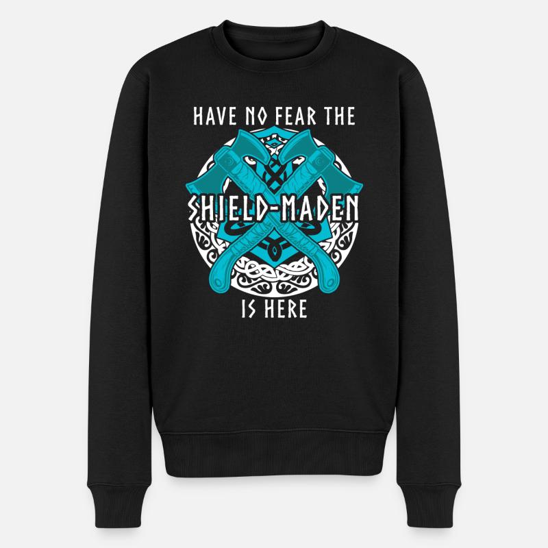 Shield-Maiden - Männer Premium Bio Pullover - Schwarz