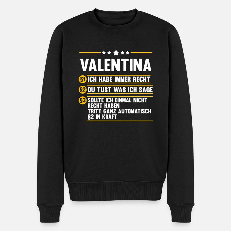 Valentina - Männer Premium Bio Pullover - Schwarz
