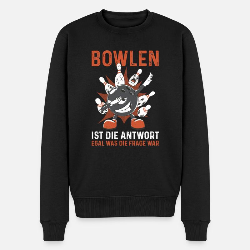Bowler Bowlen Kegeln Bowling - Männer Premium Bio Pullover - Schwarz