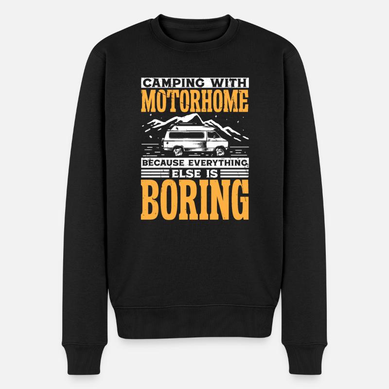 Camping avec camping-car - Pull Premium bio Homme - noir
