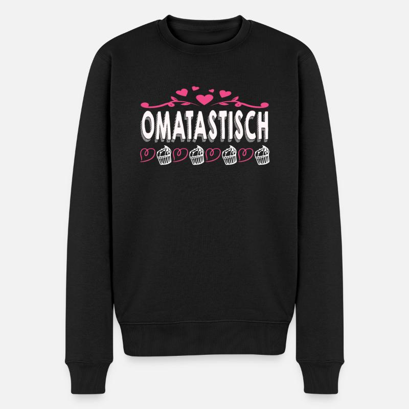 Oma Omi Großmutter Geschenkidee - Männer Premium Bio Pullover - Schwarz