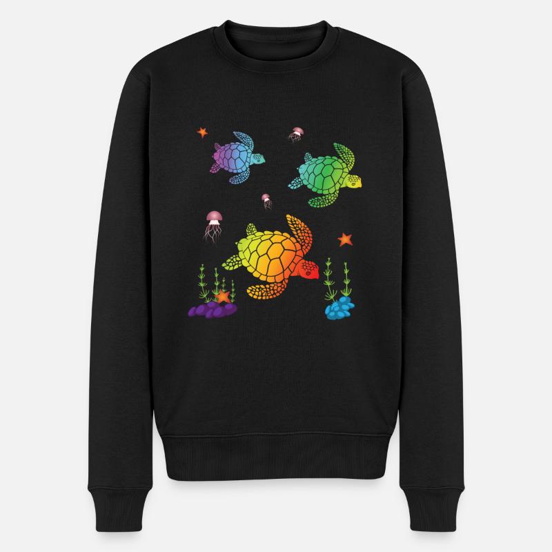 TORTUES DE MER COLORÉES - Pull Premium bio Homme - noir