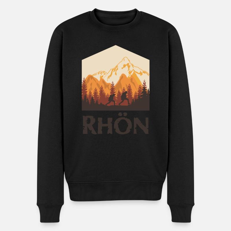 Rhön Wandern und Rhöner Berge - Männer Premium Bio Pullover - Schwarz