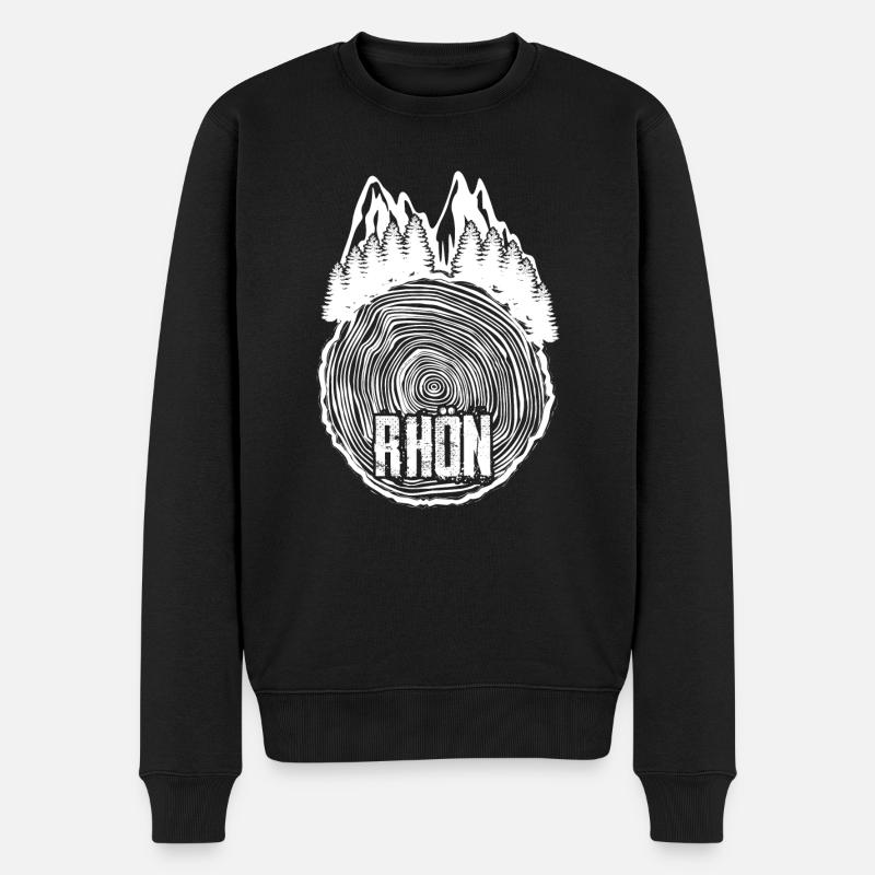 Rhön Rhöner Berge Wald Wandern - Männer Premium Bio Pullover - Schwarz