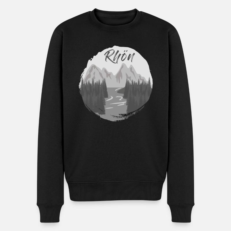 Rhön Wandern Wald Fluss Rhöner Berge - Männer Premium Bio Pullover - Schwarz