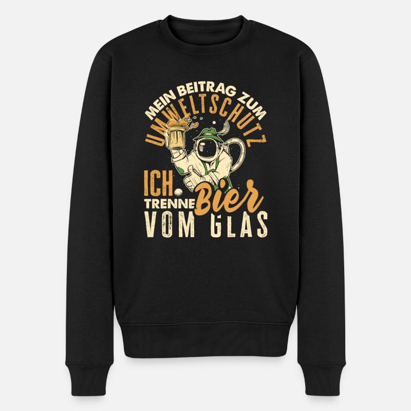 Mein Beitrag zum Umweltschutz - Ich trenne Bier - Männer Premium Bio Pullover - Schwarz