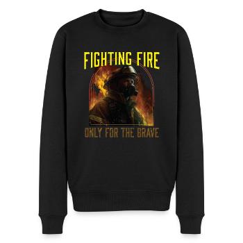 Combattre le feu uniquement pour le courageux pompier - Pull Premium bio Homme - noir - Devant - Nico (187cm)