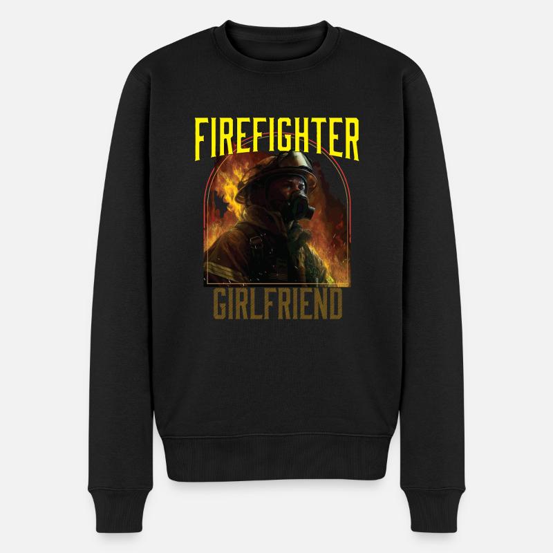 Firefighter Girlfriend Relationship Firefighter - Männer Premium Bio Pullover - Schwarz