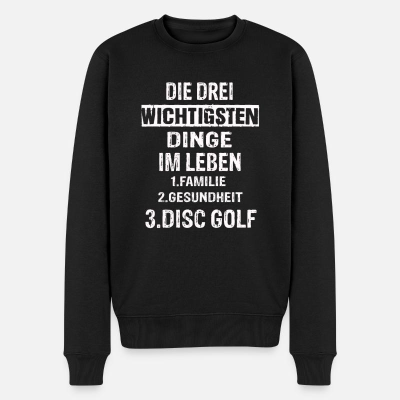 Disc Golf - Männer Premium Bio Pullover - Schwarz