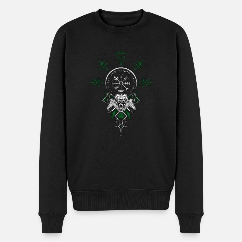Celtique Viking Vegvisir Boussole Viking - Pull Premium bio Homme - noir