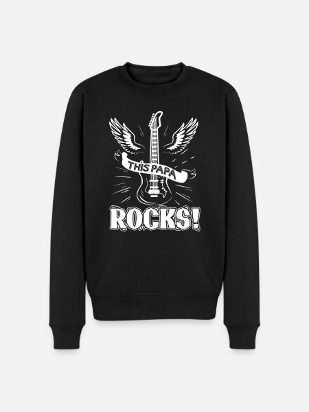 Guitar Guitar Papa Rocks - Men's Premium Organic Jumper - black