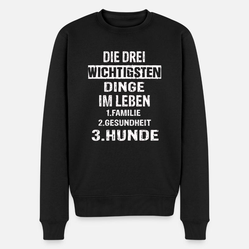 Hundepapa - Männer Premium Bio Pullover - Schwarz