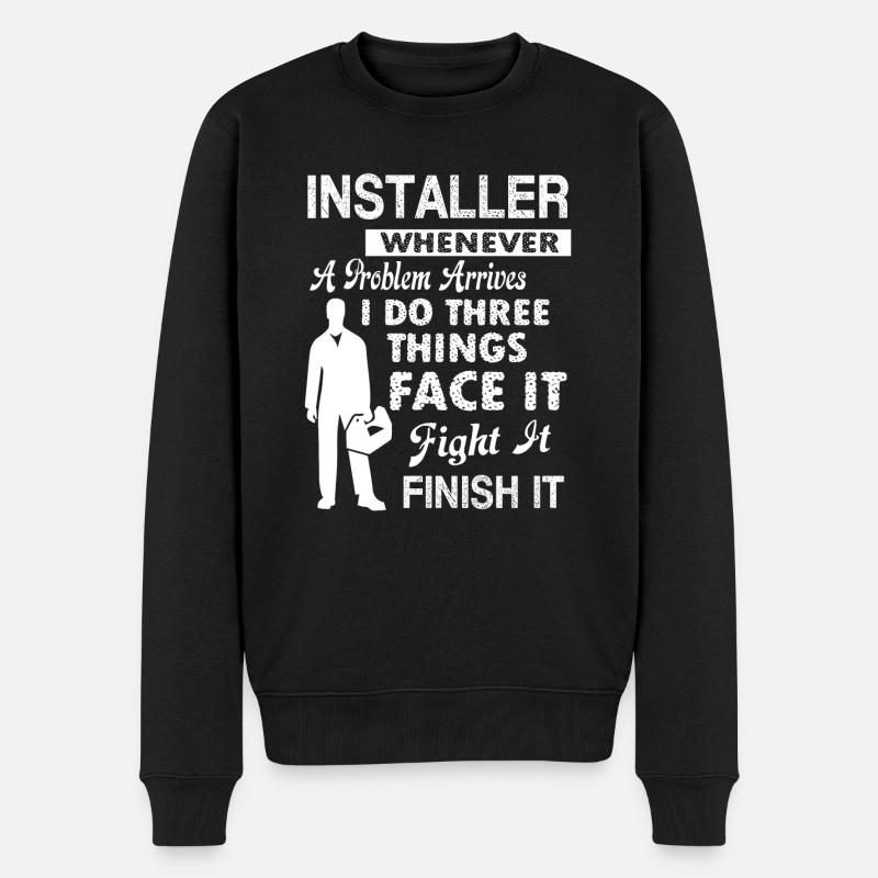 Installer Installer Solves Problem - Men's Premium Organic Jumper - black