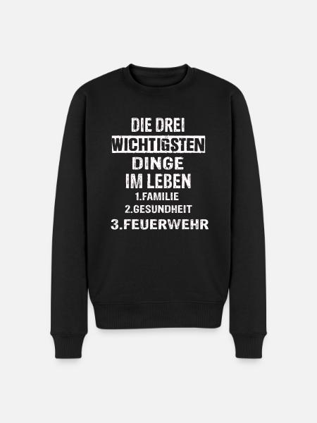 Feuerwehr - Männer Premium Bio Pullover - Schwarz