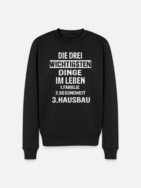 Hausbau - Männer Premium Bio Pullover - Schwarz