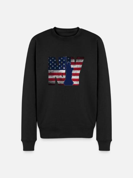 New York Manhattan Souvenir America NYC USA - Men's Premium Organic Jumper - black