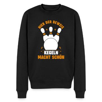 Kegel Kegler Kegelverein Kegeln - Männer Premium Bio Pullover - Schwarz - Vorne - Nico (187cm)