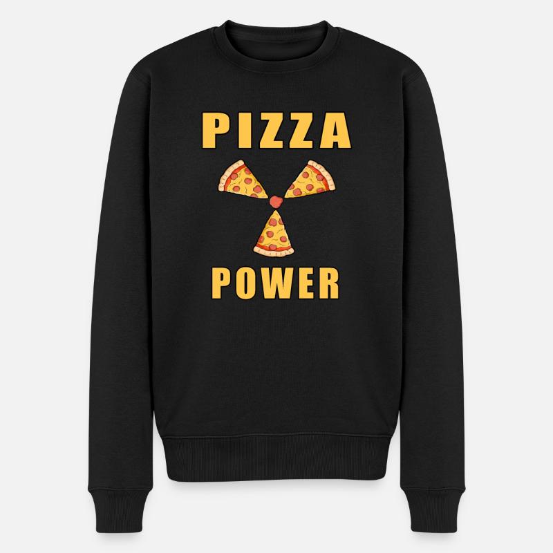 Puissance de la pizza - Pull Premium bio Homme - noir