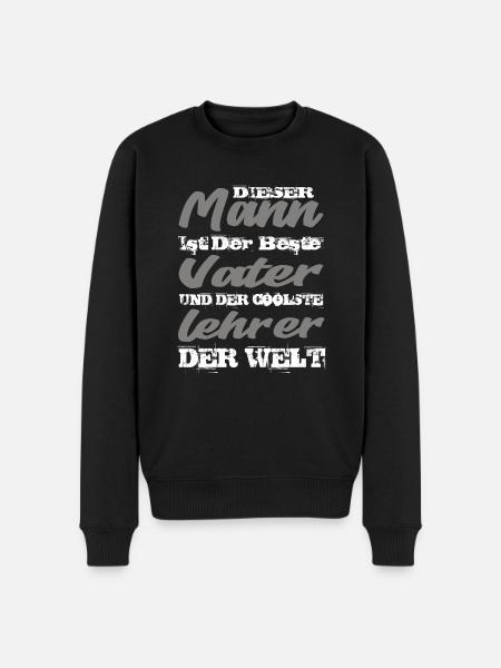 Vater Und Lehrer - Männer Premium Bio Pullover - Schwarz