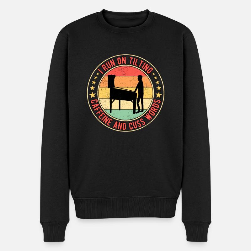 Pinball Flipperspieler - Männer Premium Bio Pullover - Schwarz