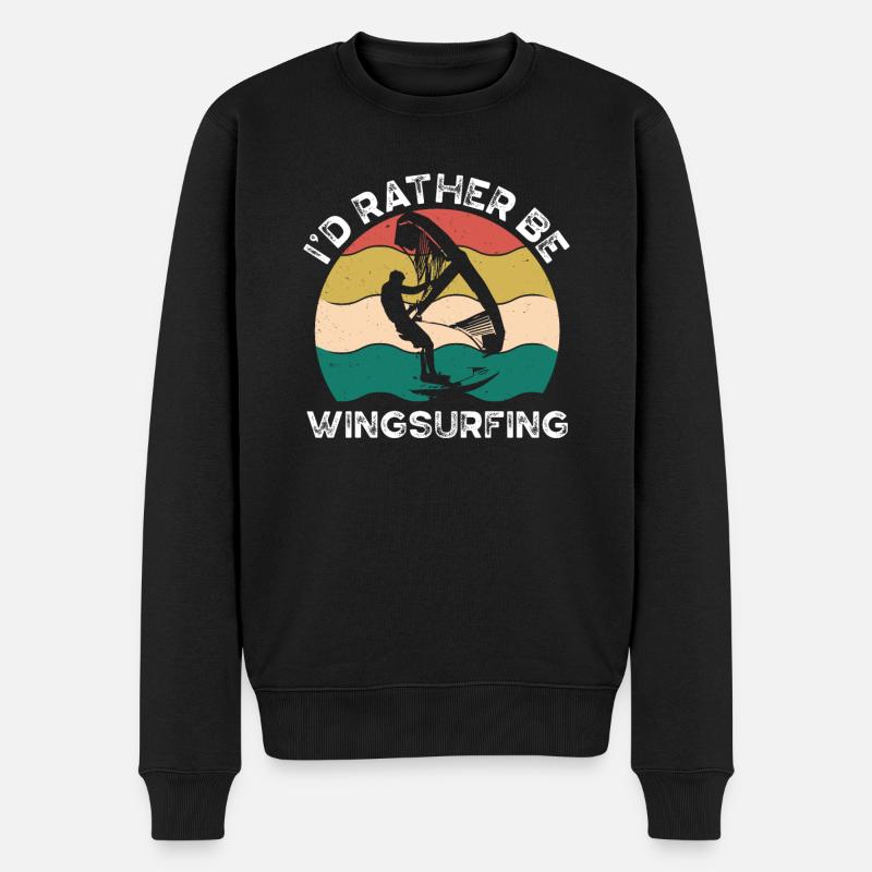 Ich Bin Lieber Wingsurfing - Männer Premium Bio Pullover - Schwarz