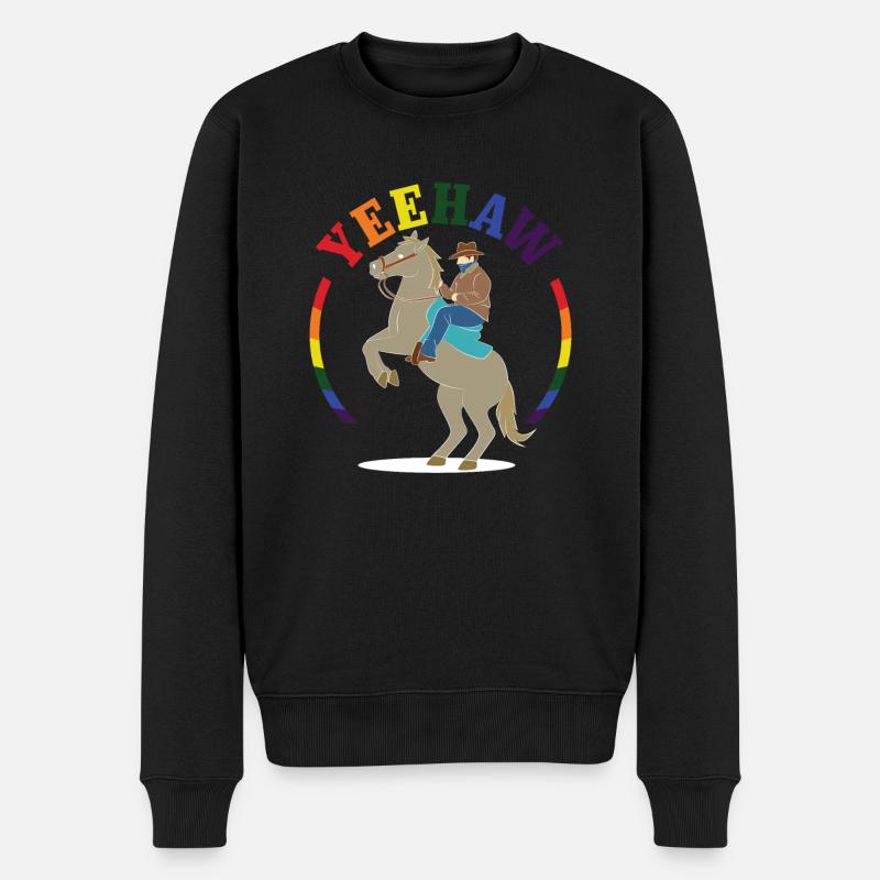 Yeehaw Cowboy Gay - Pull Premium bio Homme - noir