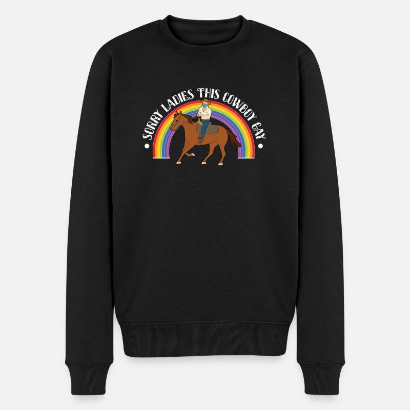 Schwuler Cowboy - Männer Premium Bio Pullover - Schwarz