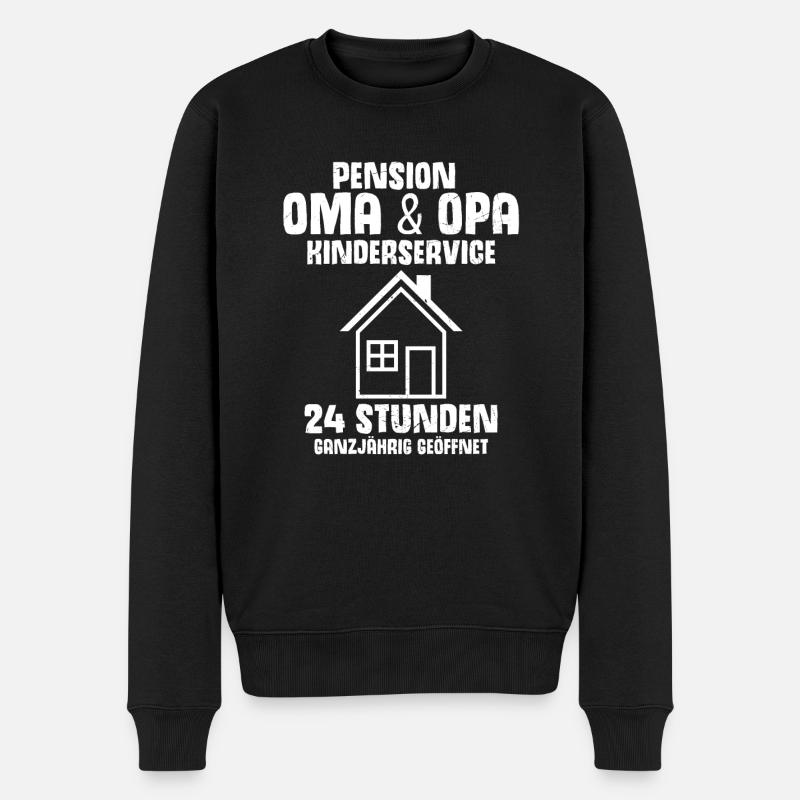 Lieblings Großeltern Ruhestand Rente Spruch Opa Om - Männer Premium Bio Pullover - Schwarz