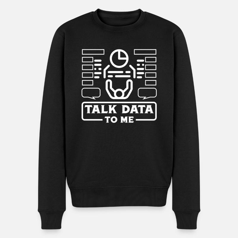 Talk Data to me - Männer Premium Bio Pullover - Schwarz