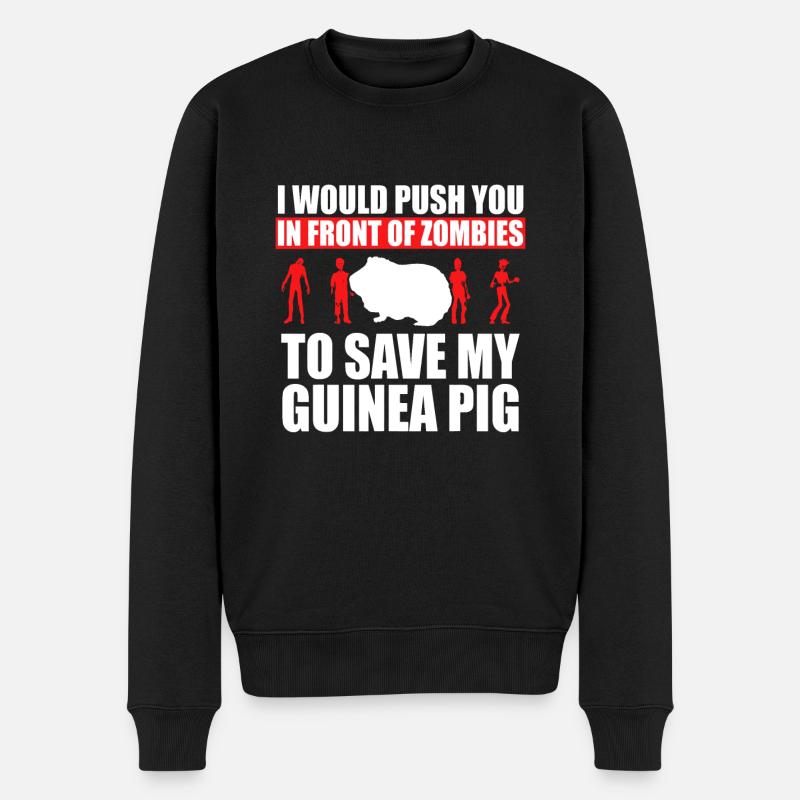 Marsvin idé, Red mit kæledyr marsvin - Økologisk premium-sweatshirt til mænd - sort