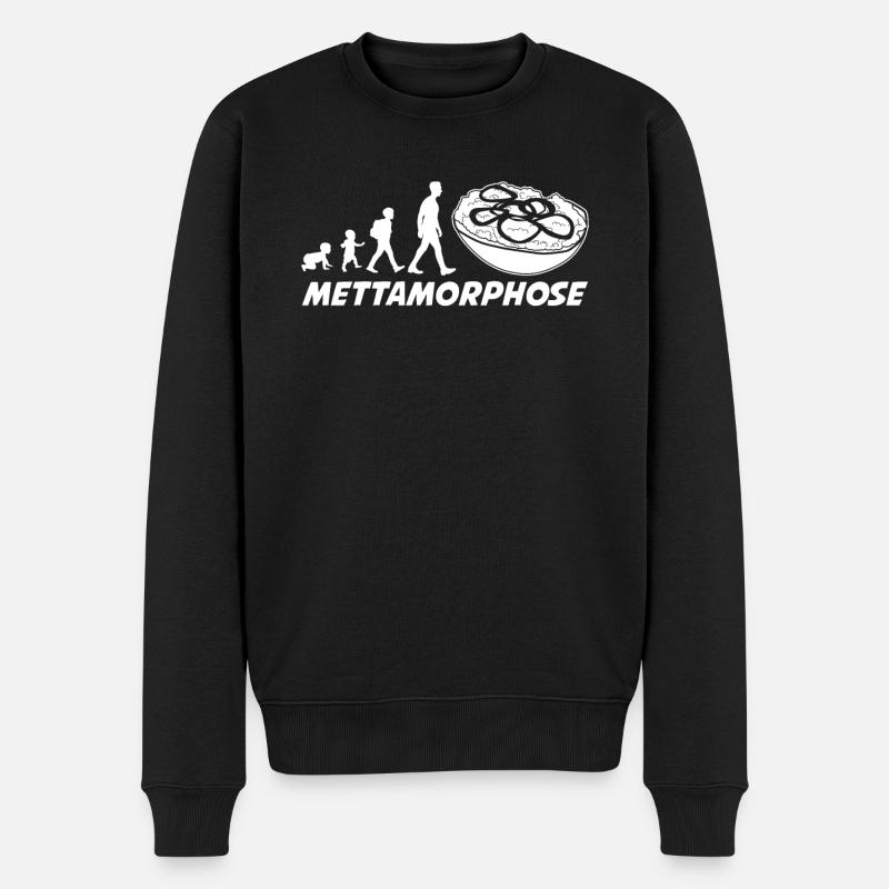 Mettbrötchen Mettigel Hackfleisch Mett - Männer Premium Bio Pullover - Schwarz