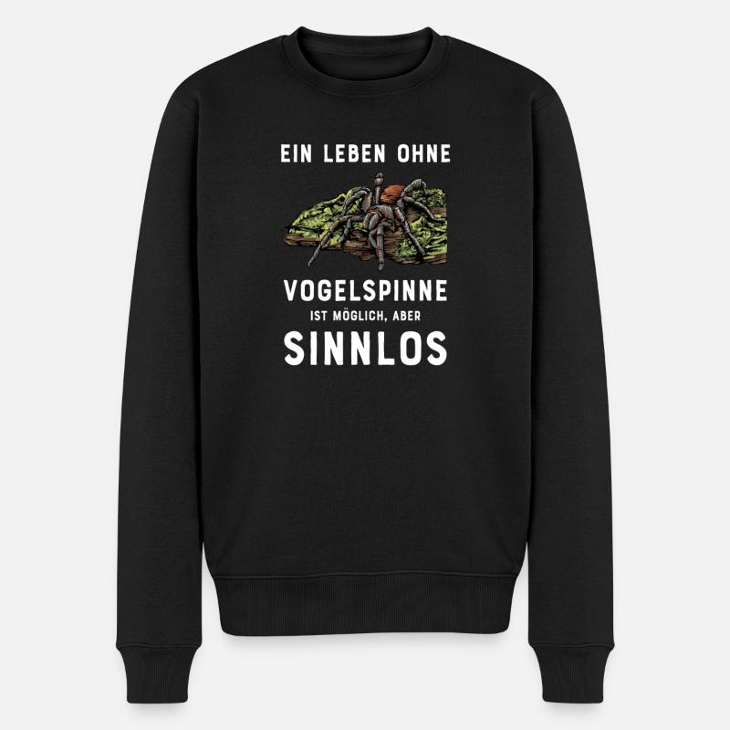 Vogelspinne I Tarantula Terrarium Motiv für - Männer Premium Bio Pullover - Schwarz