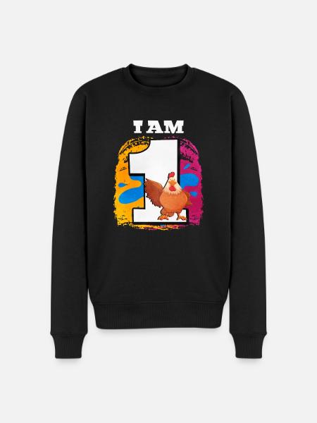 I am 1 chicken - Men's Premium Organic Jumper - black