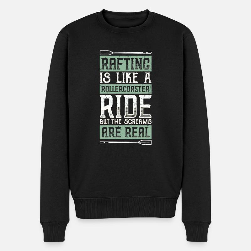 Fluss Rafting - Männer Premium Bio Pullover - Schwarz