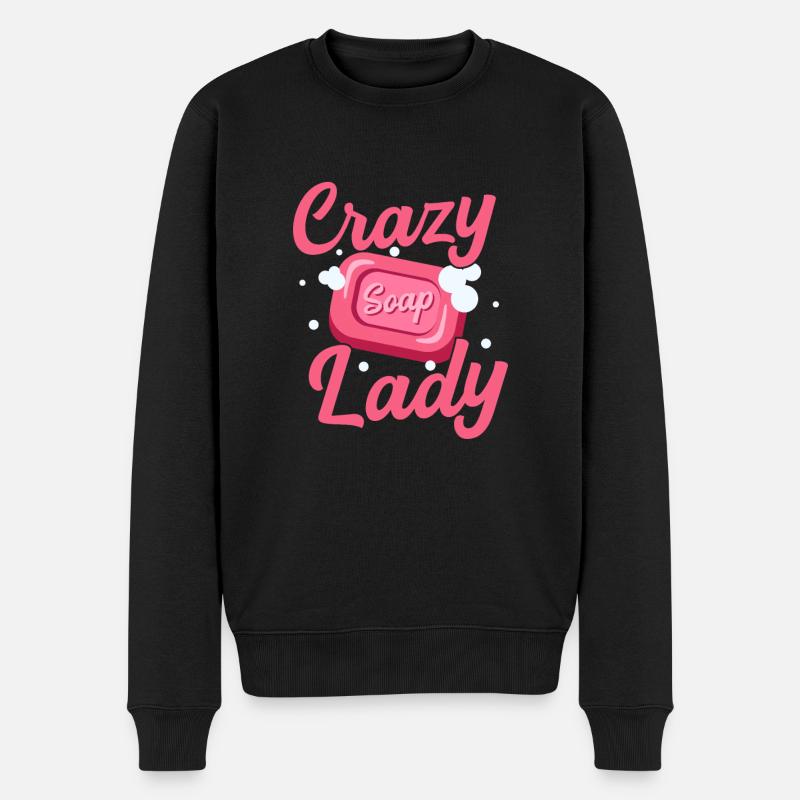 Crazy Soap Lady Soapmaker Soapmaking - Men's Premium Organic Jumper - black