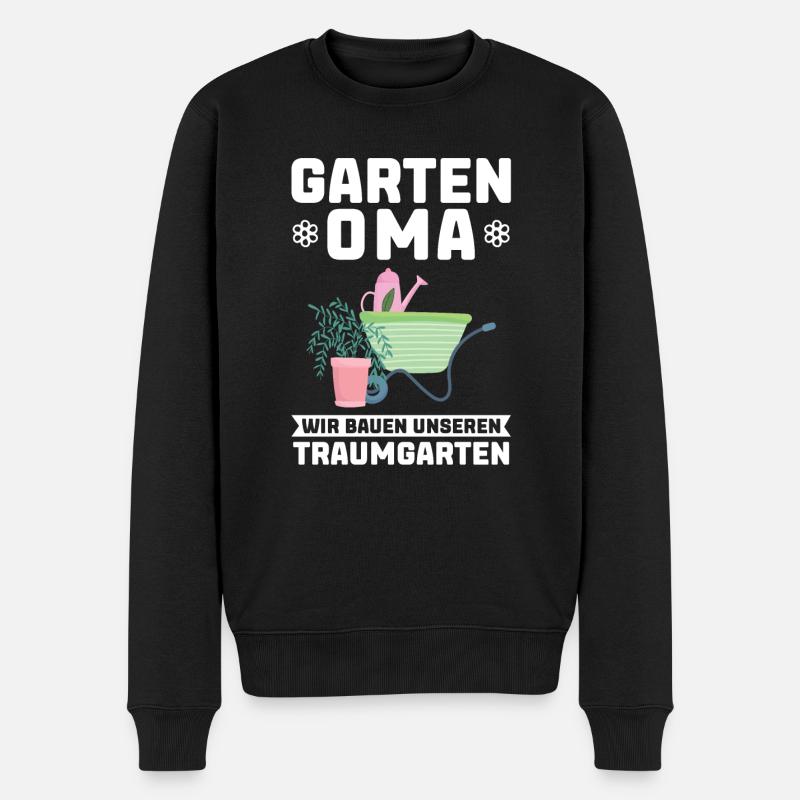 Garten Oma Gärtnern Geschenk - Männer Premium Bio Pullover - Schwarz