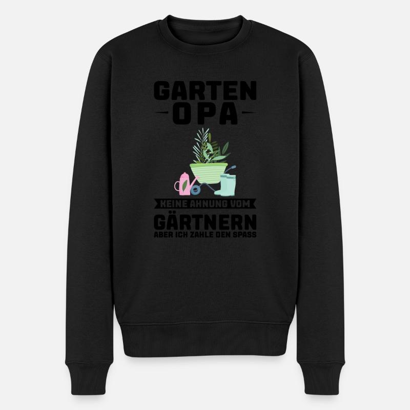 Garten Opa Gartenarbeit Geschenk - Männer Premium Bio Pullover - Schwarz