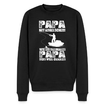 Angeln Papa - Männer Premium Bio Pullover - Schwarz - Vorne - Nico (187cm)
