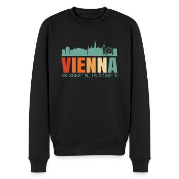 Vienna - Men's Premium Organic Jumper - black - Front - Nico (187cm)