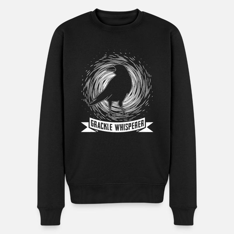 Amsel Grackle Whisperer Design für Vogelbeobachter - Männer Premium Bio Pullover - Schwarz