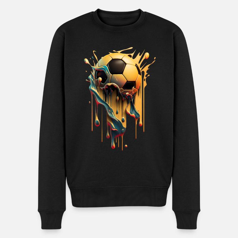 Schmelzender Fußball - Männer Premium Bio Pullover - Schwarz