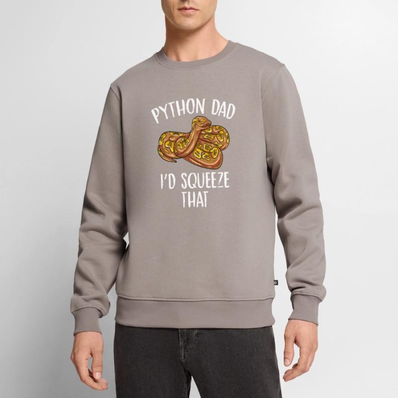 python dad Id squeeze that Design for a snake joke Men's Premium Organic Jumper